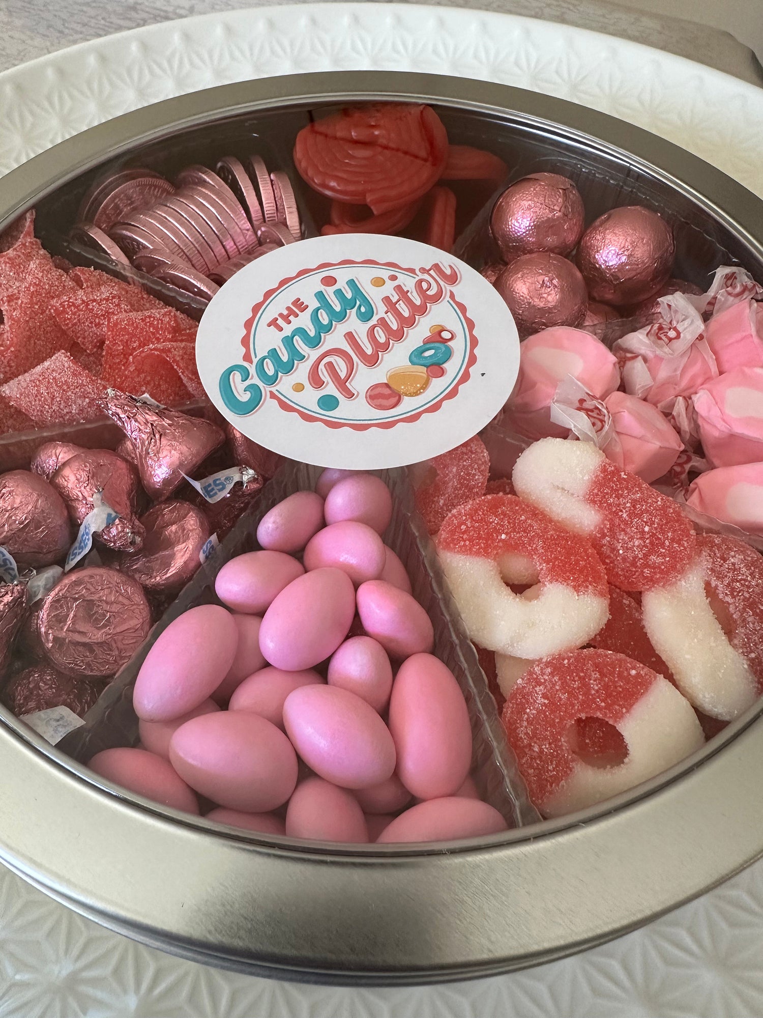 girl baby shower gift - celebration candy platter